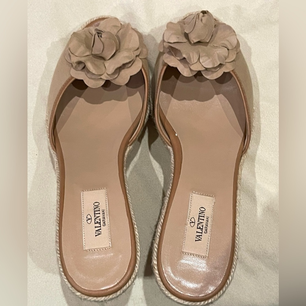 VALENTINO tan Espadrille Wedges